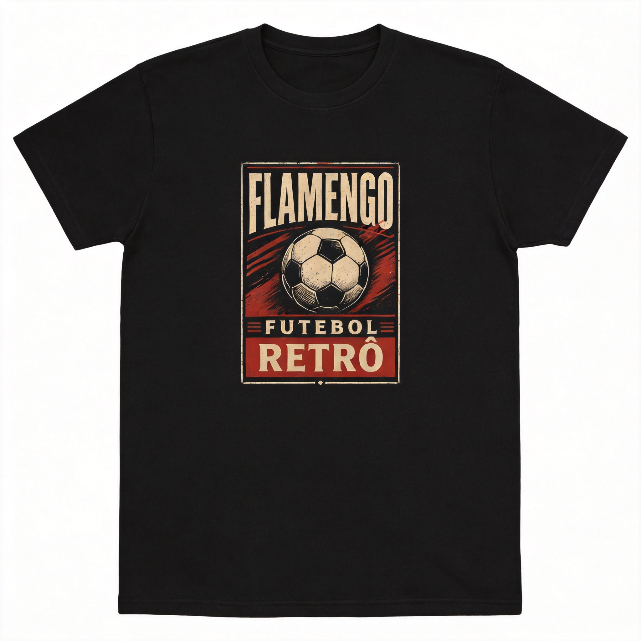 Camiseta Unissex Algodão 180g Flamengo Futebol Retrô