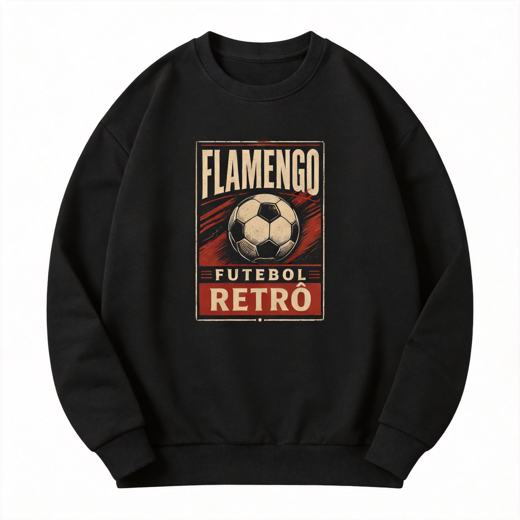 Moletom Gola Careca Flamengo Futebol Retrô Unissex