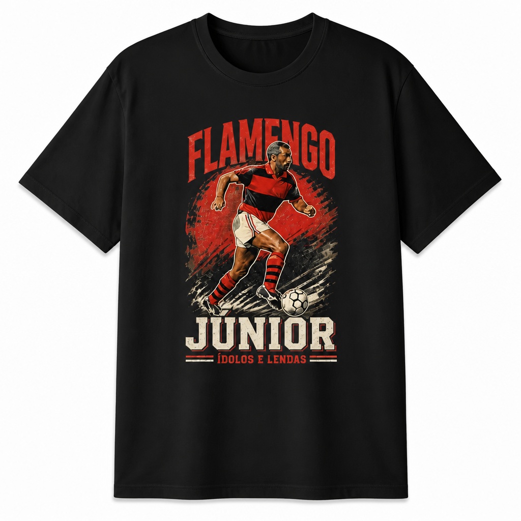 Camiseta Algodão 180g Flamengo Júnior - Coleção Ídolos e Lendas