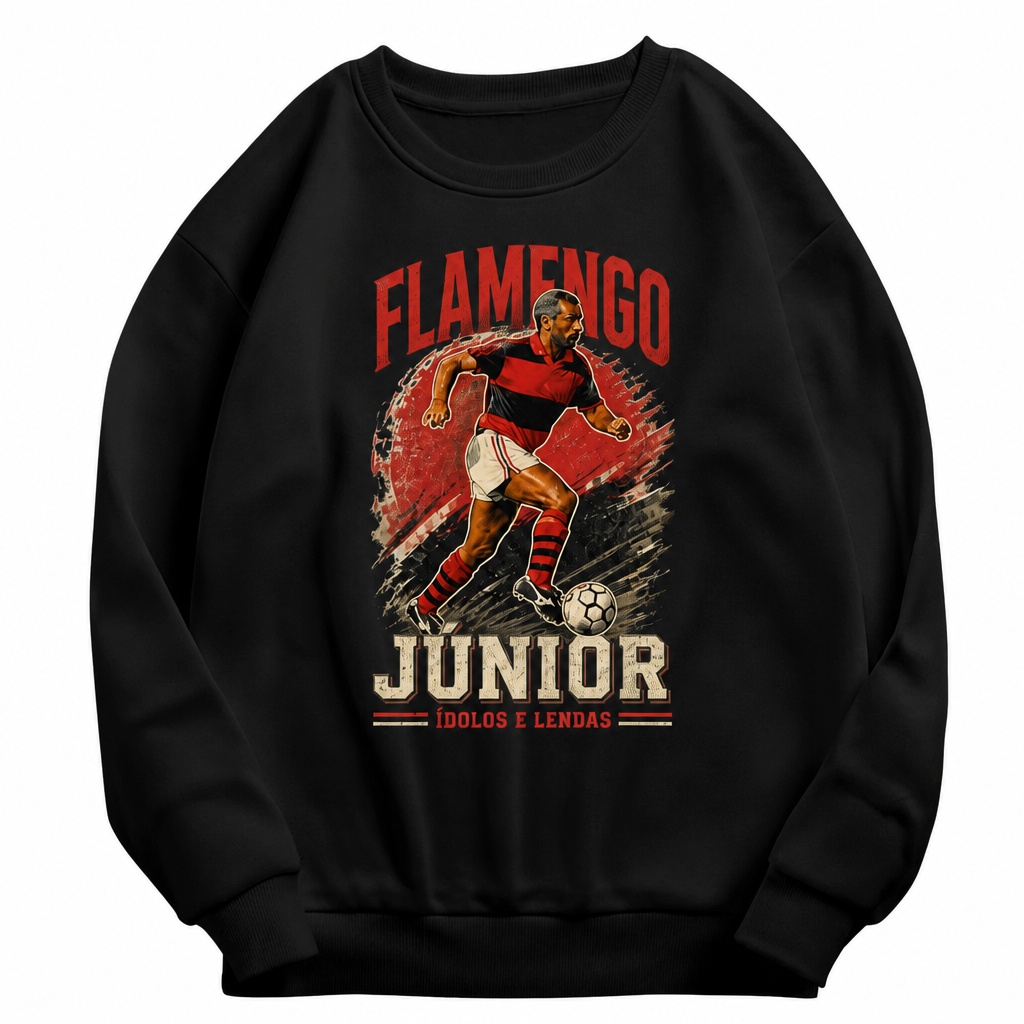 Moletom Gola Redonda Flamengo Júnior Ídolos e Lendas
