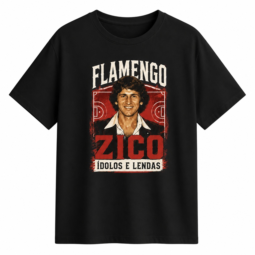 Camiseta de Poliéster Flamengo Zico - Ídolos e Lendas