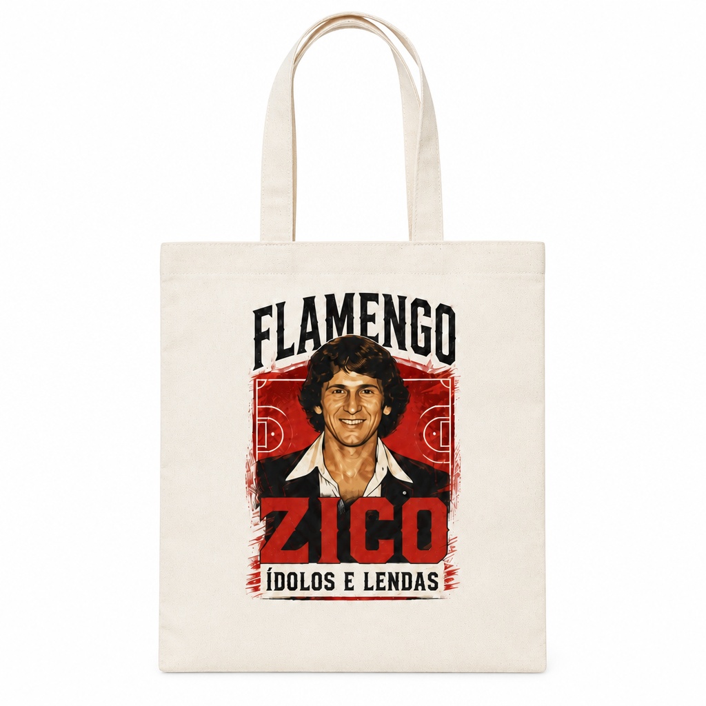 Bolsa de Lona de Algodão 80g Flamengo Zico Ídolos e Lendas