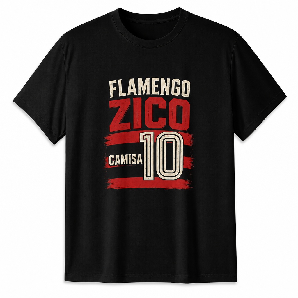 Camiseta Algodão 180g Flamengo Zico Camisa 10