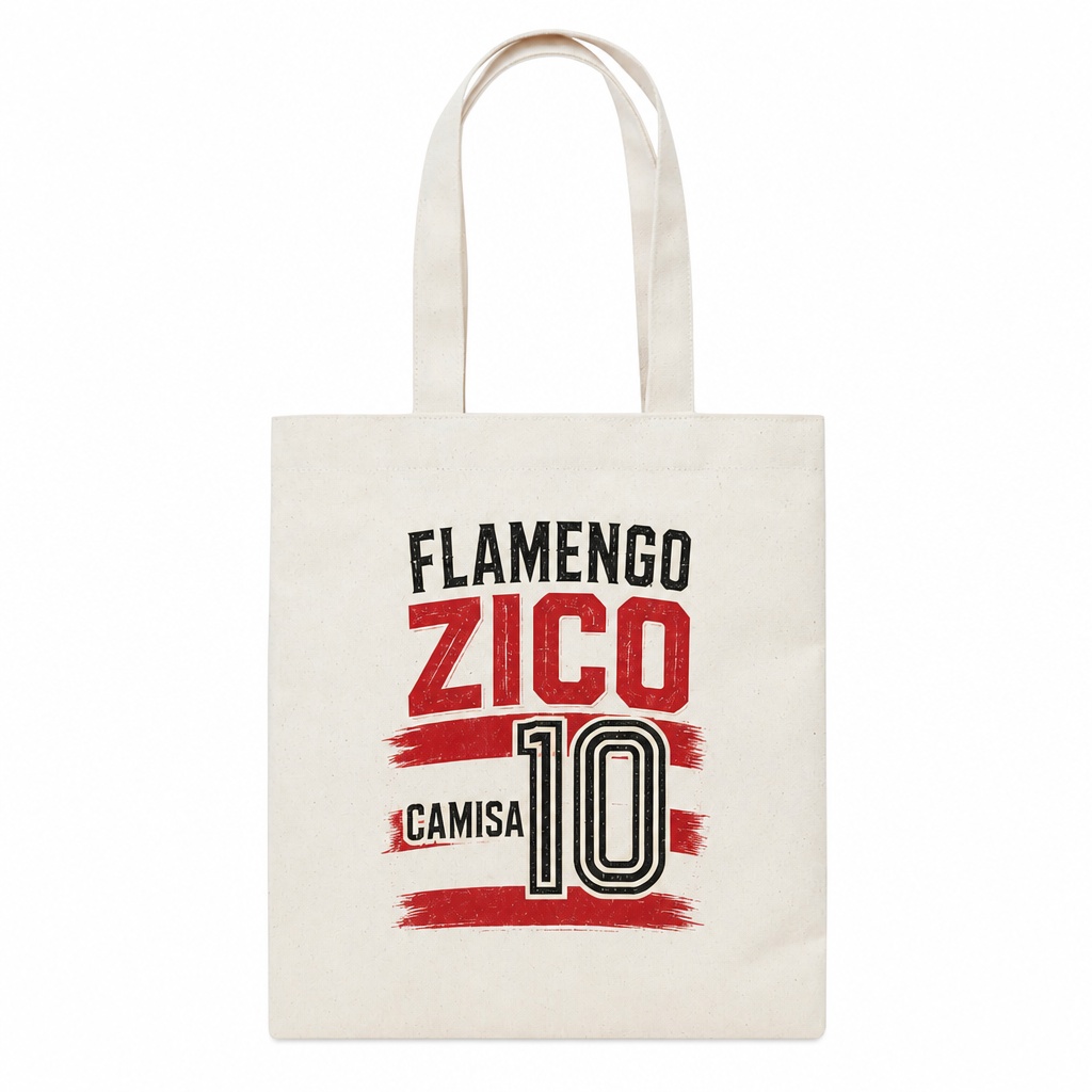 Bolsa de Lona de Algodão Flamengo Zico Camisa 10