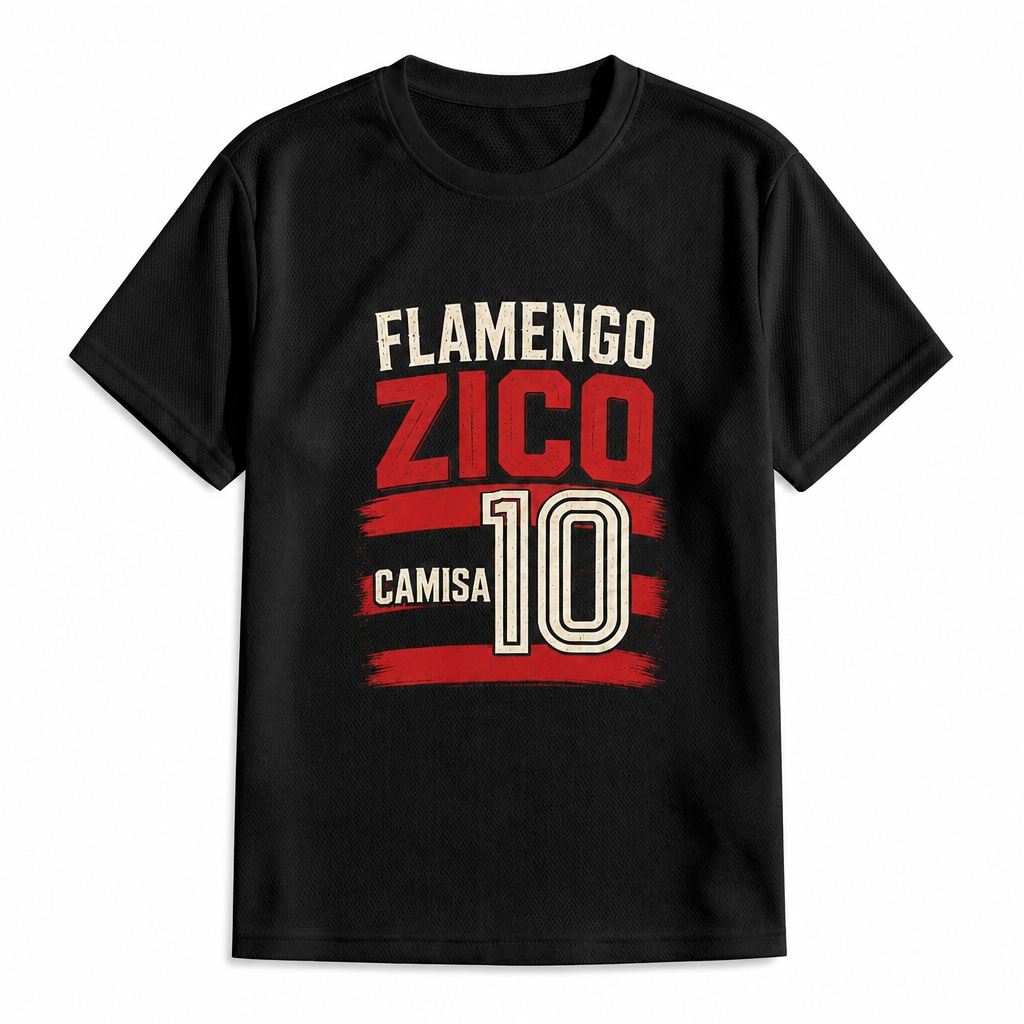 Camiseta Esportiva Poliéster Flamengo Zico Camisa 10