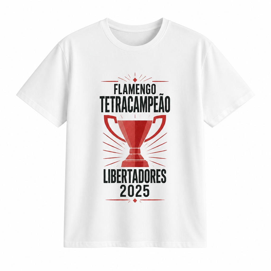 Camiseta Comemorativa Flamengo Tetracampeão Libertadores 2025