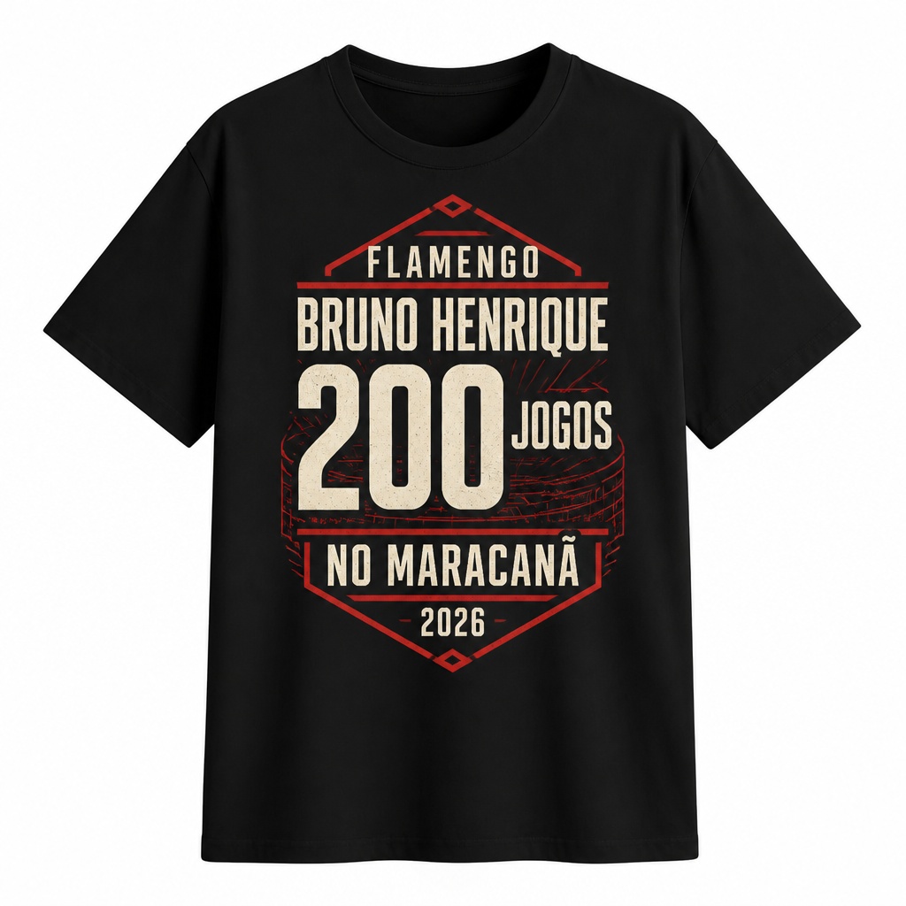 Camiseta Comemorativa Bruno Henrique 200 Jogos no Maracanã - Flamengo
