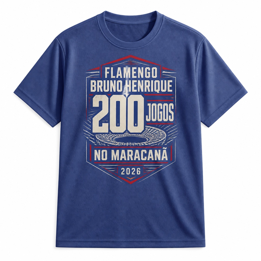Camisa Esportiva de Poliéster - Bruno Henrique 200 Jogos no Maracanã 2026