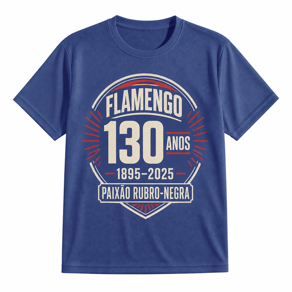 Camisa Esportiva de Poliéster Flamengo 130 Anos 1895-2025