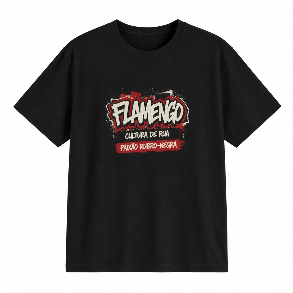 Camiseta Unissex Flamengo Estampa Grafite Cultura de Rua