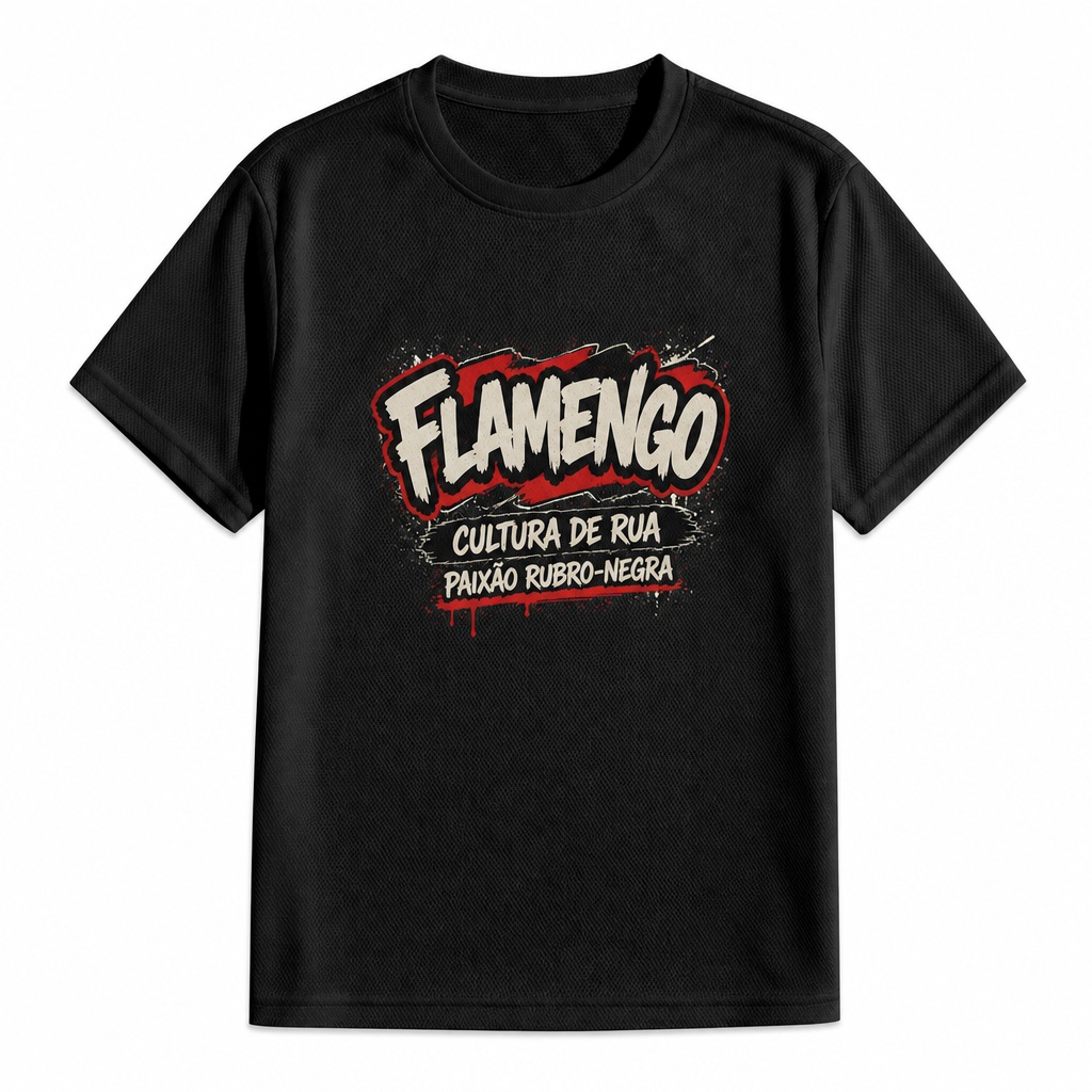 Camiseta Esportiva de Poliéster Flamengo - Estampa Grafite de Rua