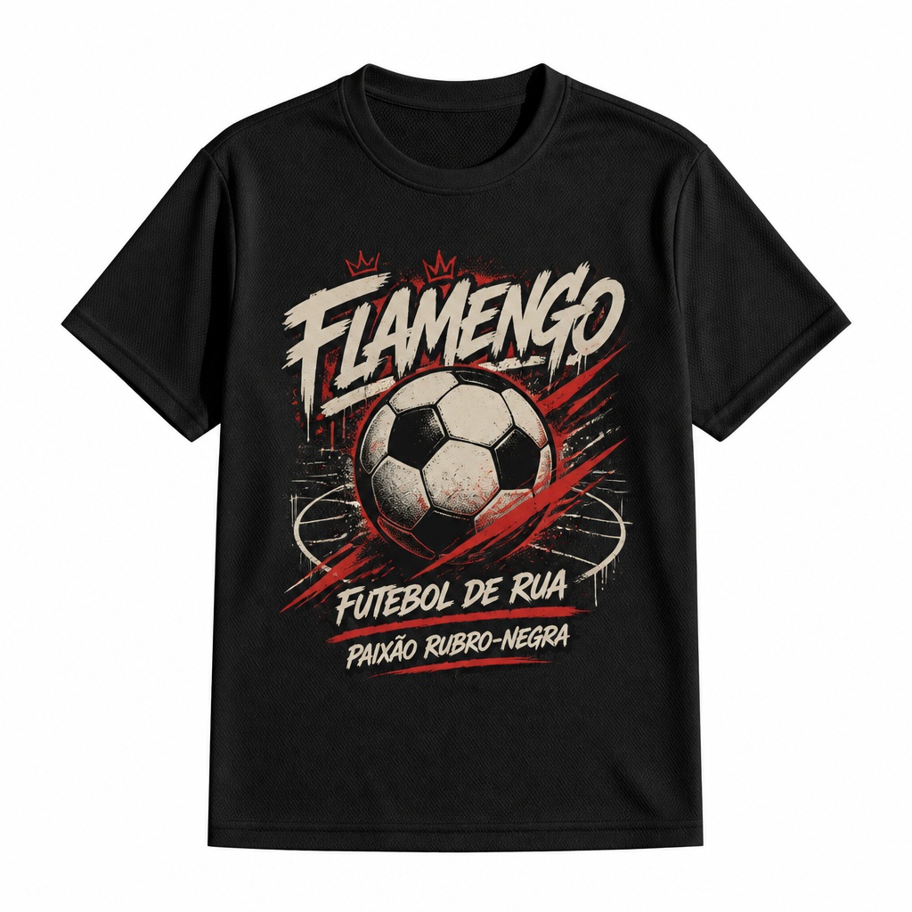 Camiseta Esportiva Flamengo Futebol de Rua Paixão Rubro-Negra
