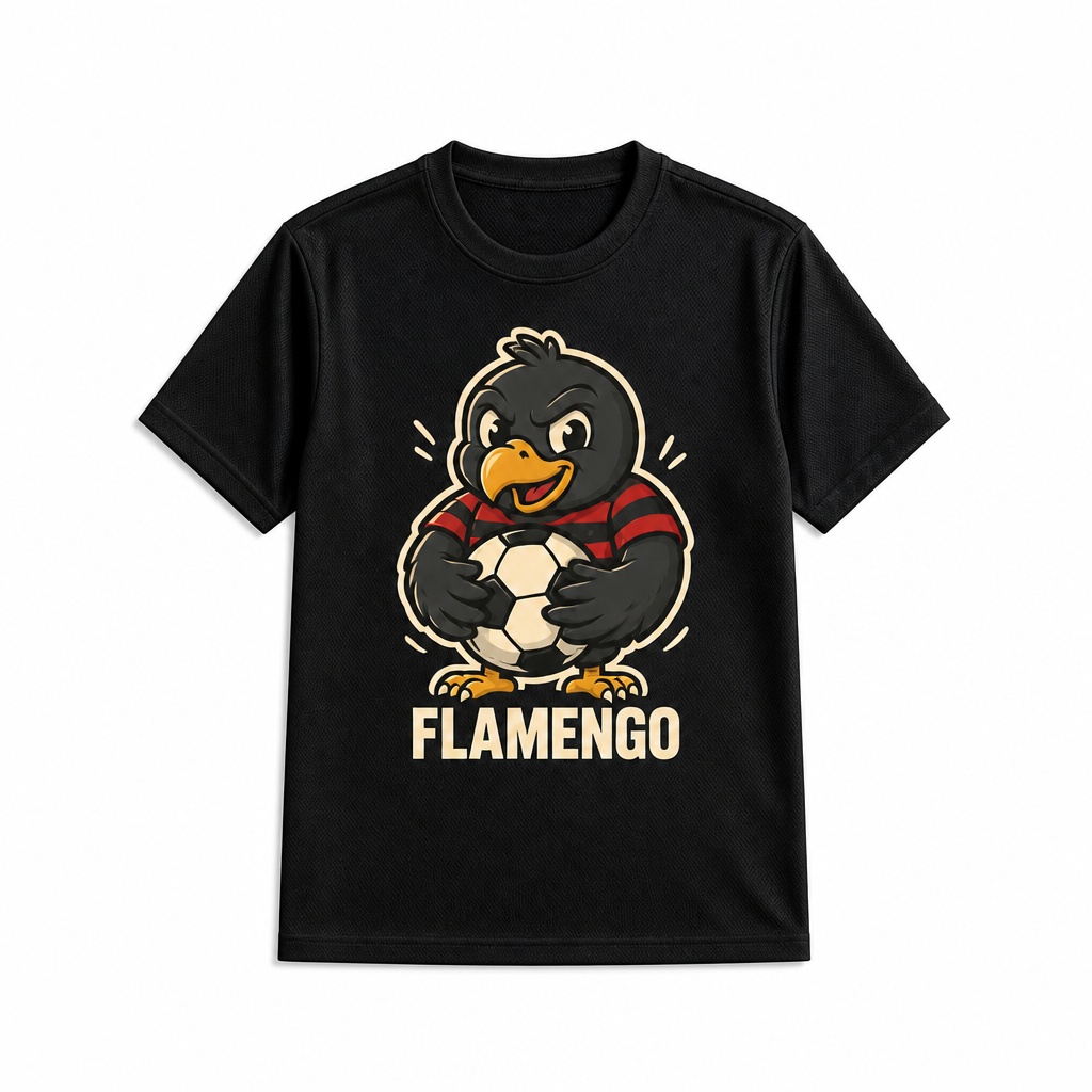 Camiseta Esportiva de Poliéster com Estampa Original Urubu Flamengo